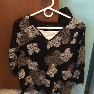 Beautiful patterned faux two piece top